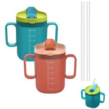 Sippy Cups for Adults  Seniors, 10.2oz 300ml Safe Silicone Spill Proof Cups...