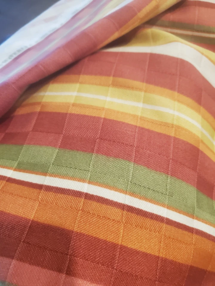 2 Yard Fabric Remnant Waverly "Linear" Screen Print Stripes Home Decor - Image 3 of 4