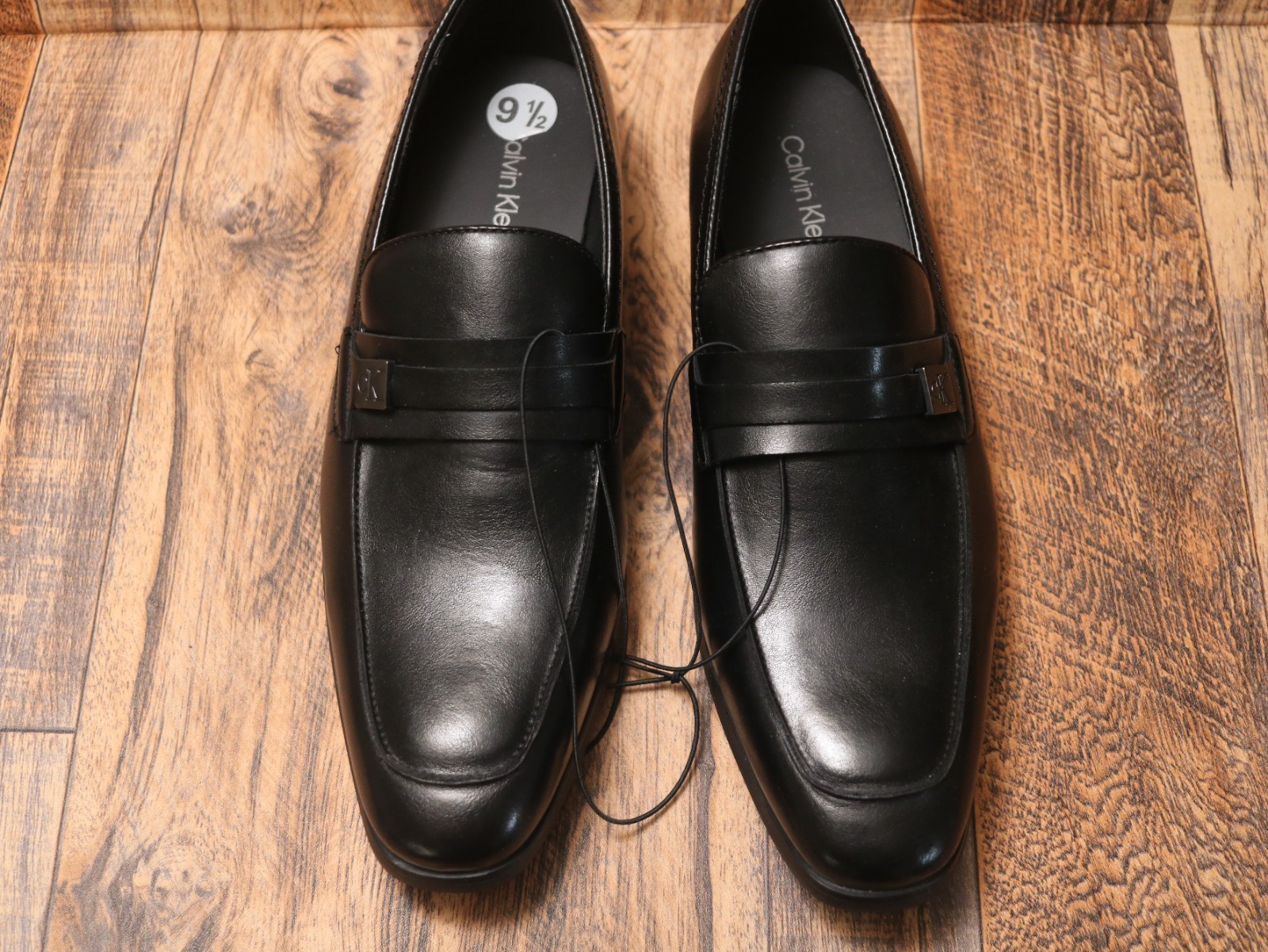 Calvin Klein Mens Black Loafer Dress Shoes Causal Size 9.5 New Without Box  thumbnail 3