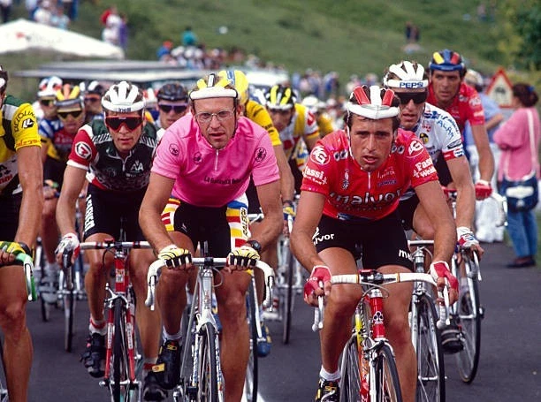 Camiseta deportiva rosa Maglia Laurent Fignon rosa Laurent Giro d'italia 1989 rara de colección — L Foto 3 de 4