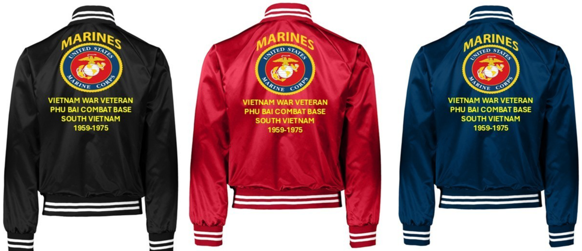 MARINES*VIETNAM WAR* PHU BAI COMBAT BASE*SATIN JACKET*USMC 
