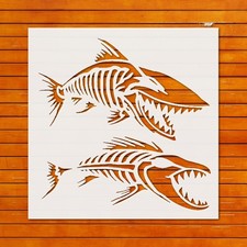 Reusable Skeleton Fish Stencil Template for Wall Art  DIY Crafts - StencilAir