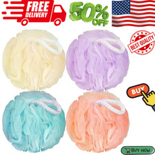 Bath Loofah Sponge Body Scrubber Shower Sponge Exfoliating Mesh Pouf Shower Ball