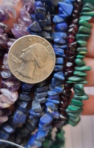18 Strands Chip Bead 15.5" Strands. Lapis Garnet Malachite Metaphysical Jewelry