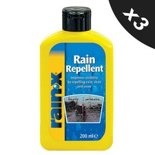 3x Rain-X Rain Repellent Hydrophobic Glass Treatment - 200ml Water Repellent