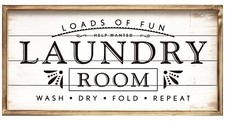 Large Laundry Sign for Laundry Decor, Loads of Fun Laundry Room Wooden Sign, ...