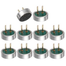 Cylindrical Electret Condenser Mic Inserts with Pins 6 2.2mm Pack of 10 Silver