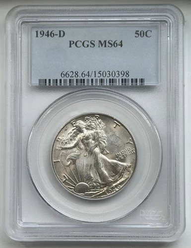 Photo of a 1946-D Walking Liberty Half Dollar from an eBay listing that sold on Jul 21, 2026