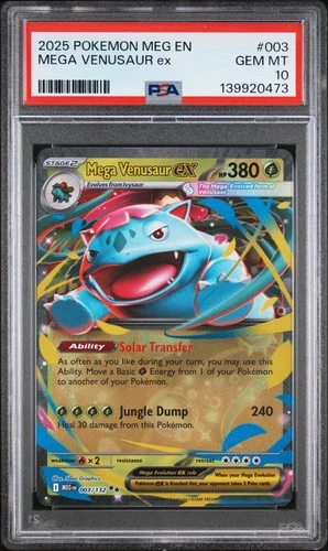 2025 POKEMON MEG EN-MEGA EVOLUTION #003 MEGA VENUSAUR EX PSA 10