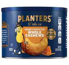   PLANTERS Deluxe Honey Roasted Whole Cashews 8.25 oz   Sweet  Salty Snack   Pl