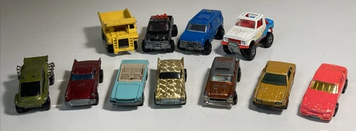 Vintage Lot Of 11 Hot Wheels Die Cast Cars Vehicles 70s 80s