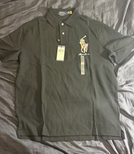 Polo Ralph Lauren Classic Fit Black Polo Shirt L Short Sleeve Embroidered Logo
