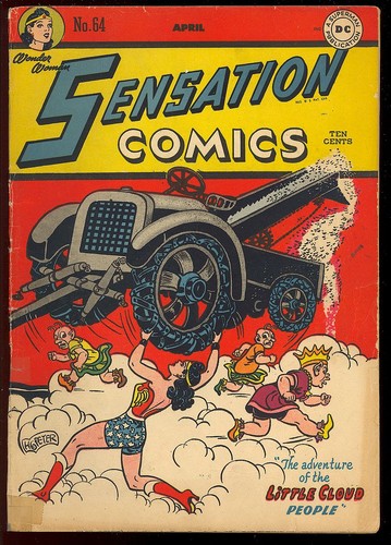 Sensation Comics #64 unrestauriert Golden Age Wonder Woman DC Comic 1947 GD-VG