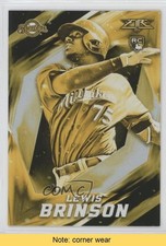 2017 Topps Fire Gold Minted Lewis Brinson #84 READ 2r7