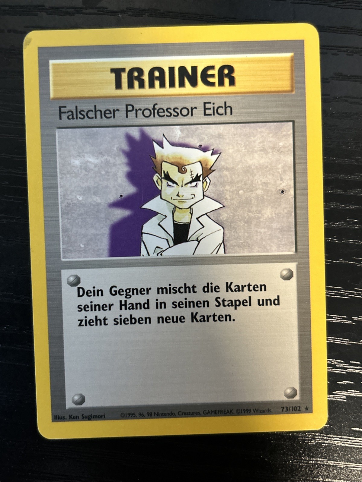 German Imposter Professor Oak 73/102 Rare Falscher Professor Eich Pokemon Card