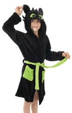 Ohnezahn Kinderbademantel mit Kapuze für Drachenzähmen leicht gemacht Fans