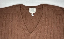 McCulley’s Cashmere Sweater Made In Scotland Men Size 50 XLarge Brown Cable Knit
