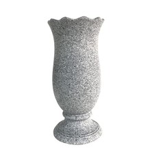 Grave Vase for Cemetery Memorial Decoration Marble Color Medium, Gray