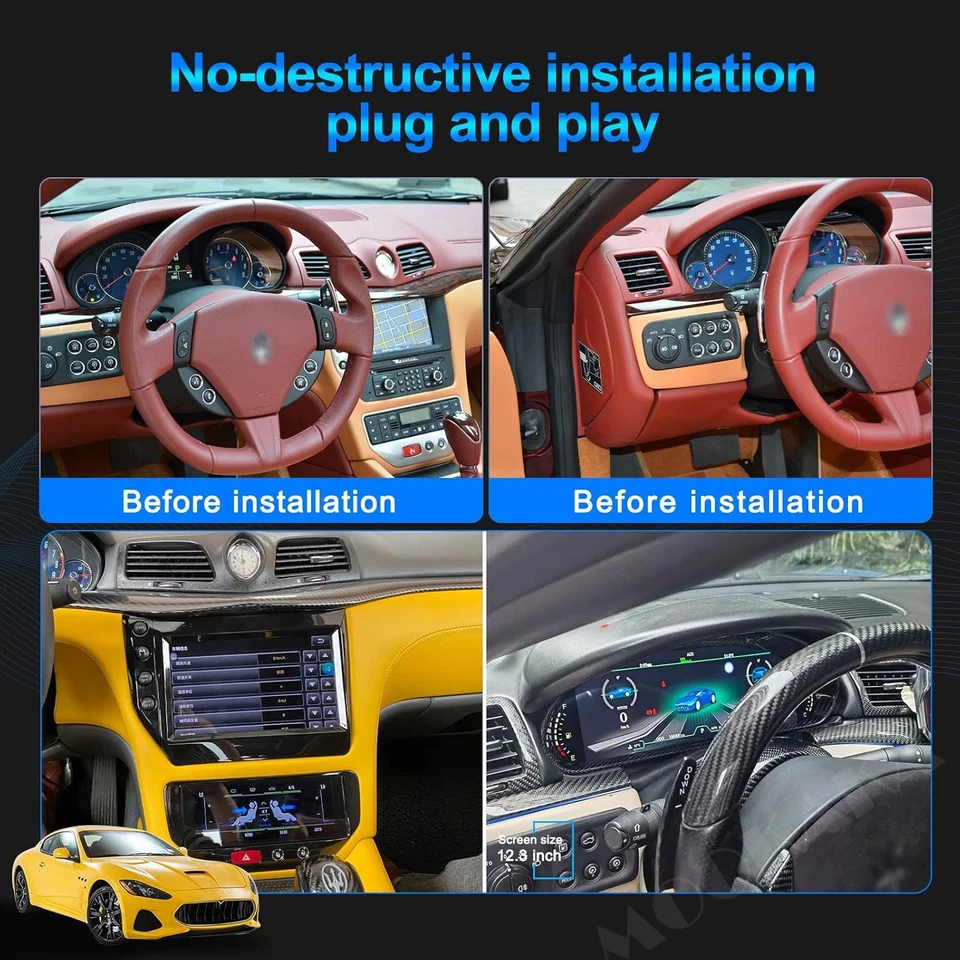 Velocímetro de instrumento digital LCD para Maserati GT GC GranTurismo 2007-2017 Foto 3 de 4