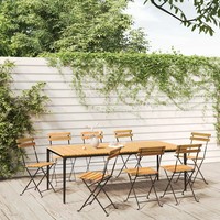 Klappbare GartenstüHle 8Er Set Stahl Und Massivholz Akazie Terrasse