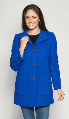 Cobalt Blue Women's 10% Cashmere & Wool Single Breasted Kesta Coat Size 14