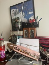 LARGE HANDBUILT WBOAT ON METAL STAND 26 X 15INCHSOODEN /PLASTIC /METAL