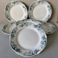 6 Assiettes Plates Faïence Lun…
