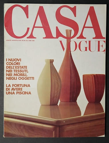 Casa Vogue Magazine Italie Juillet Août 1978 July August Vintage Design 84 85 - Photo 1 sur 2