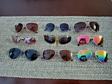 Lot of 9 Assorted Wire-Rimmed Sunglasses Several Brands