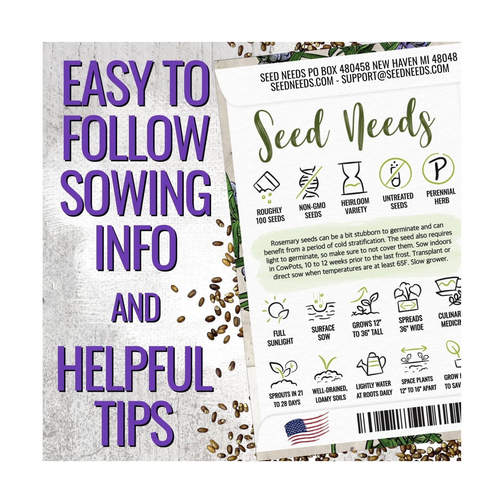 Seed Needs Rosemary Seeds - Thumbnail 4