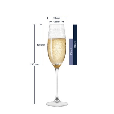 Leonardo Sektgläser Set 6x, Prosecco Glas je 200ml, Trinkglas, Champagnerglas