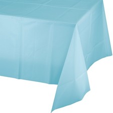 Pastel Blue Plastic Banquet Tablecloth 54" x 108" Tableware Party Decoration