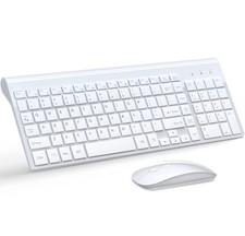 TOPMATE Wireless Keyboard Mouse Ultra Slim Combo KM9000 WHITE OPEN BOX