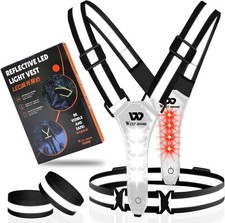 LED Reflektierende Laufweste, Sicherheitsweste mit Licht, USB Wiederaufladbar...