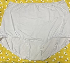 VTG Granny White Panty Silky Nylon Spandex Sissy Brief Size 10