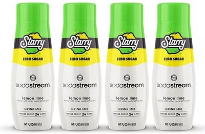 Starry Sodastream Soda Mix 4 Pack 430ml Drink Mix Lemon Lime expiry date 3/21/27