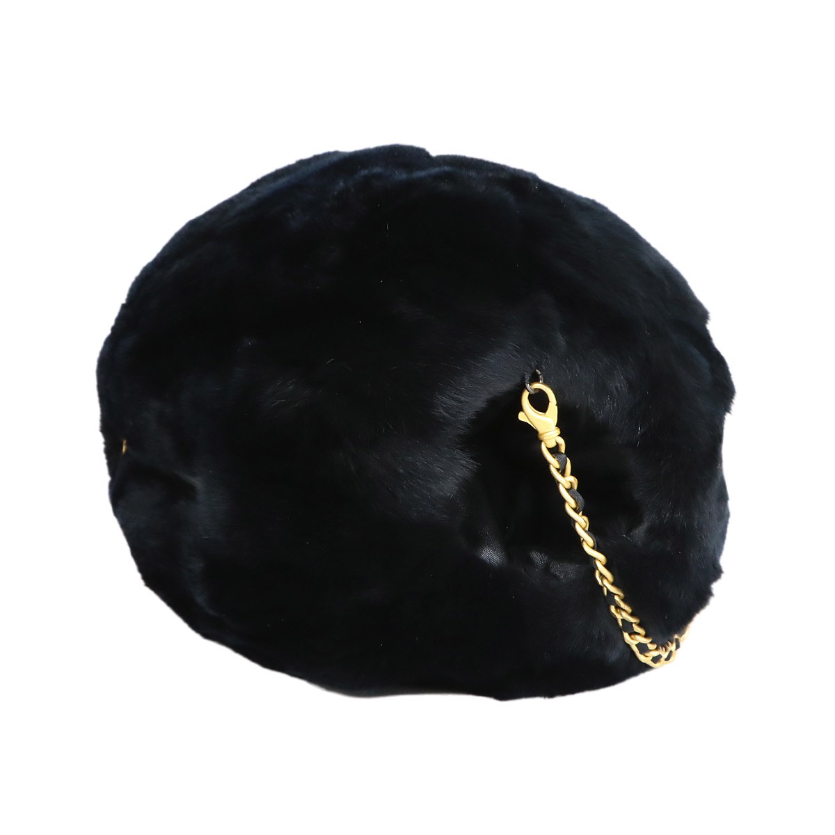 CHANEL Coco Logos Arm Warmer Chain Shoulder Bag Lapin Fur Black 90322257 image 3