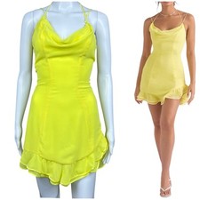 HOUSE OF CB Rossella Buttercup Ruffle Mini Dress XS Romantic Coquette