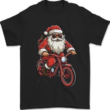 Camiseta De Ciclismo De Navidad Santa Claus Para Hombre 100% Algodón