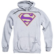 SUPERMAN PURPLE  GOLD SHIELD Licensed Adult Hooded Sweatshirt Hoodie SM-3XL