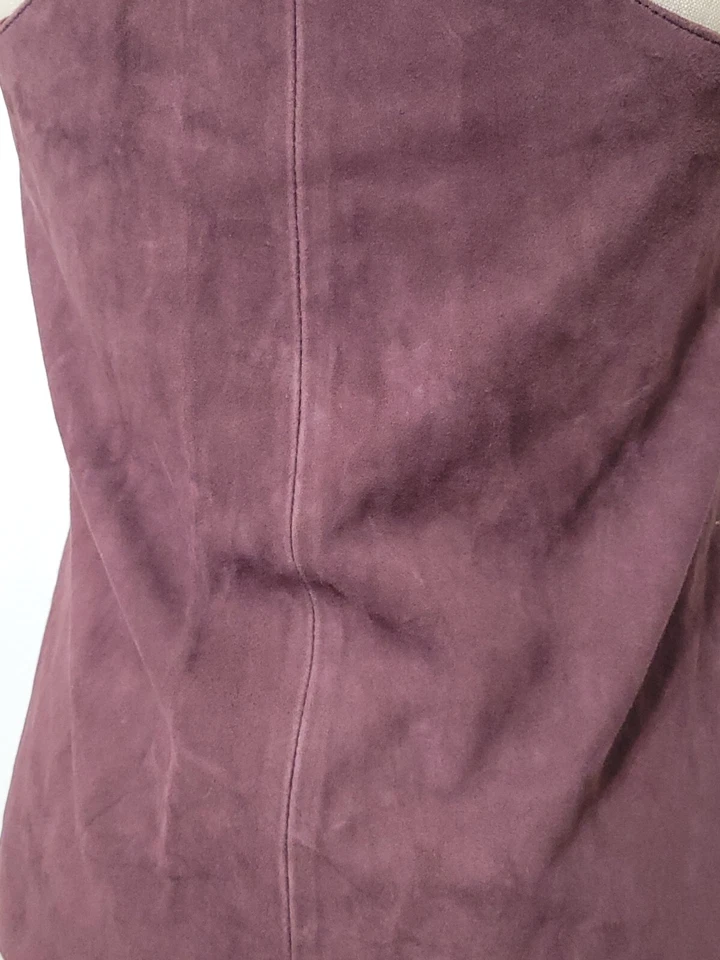 Women's Burgundy  Suede Feel Halter Top Open Back  Tank Top Size S - Image 4 of 4