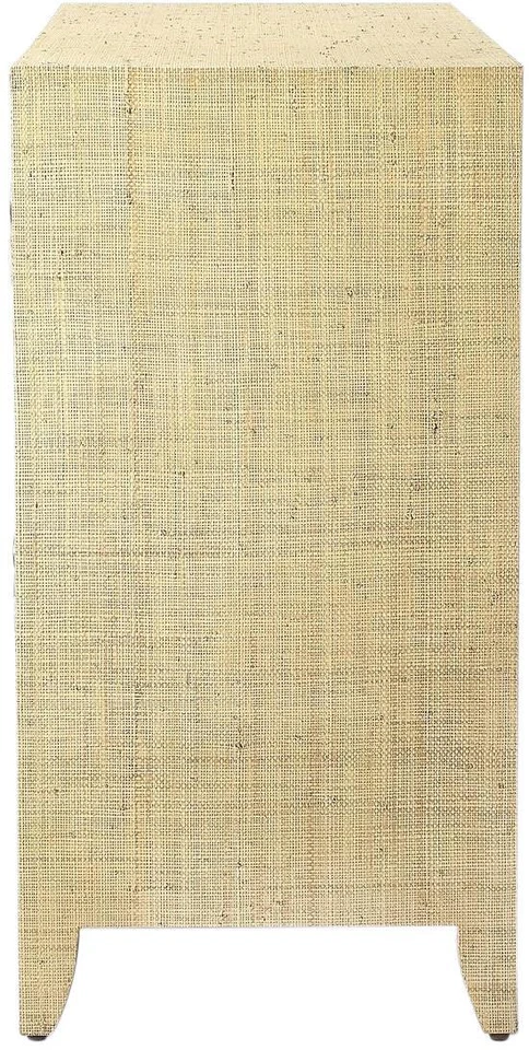 Cajonera Coastal Rafia - Elegante 4 cajones de almacenamiento Foto 2 de 3