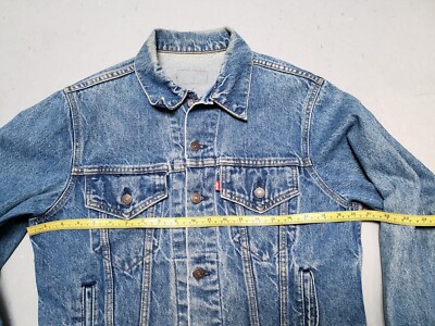 Vtg 80s LEVIS Trucker Jacket 70506 0216 Denim Type 3 Sz 40R Made