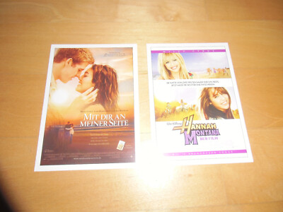  Filmplakatkarten Cinema,Hannah Montana,Mit dir an meiner Seite,Miley Cyrus,2 St