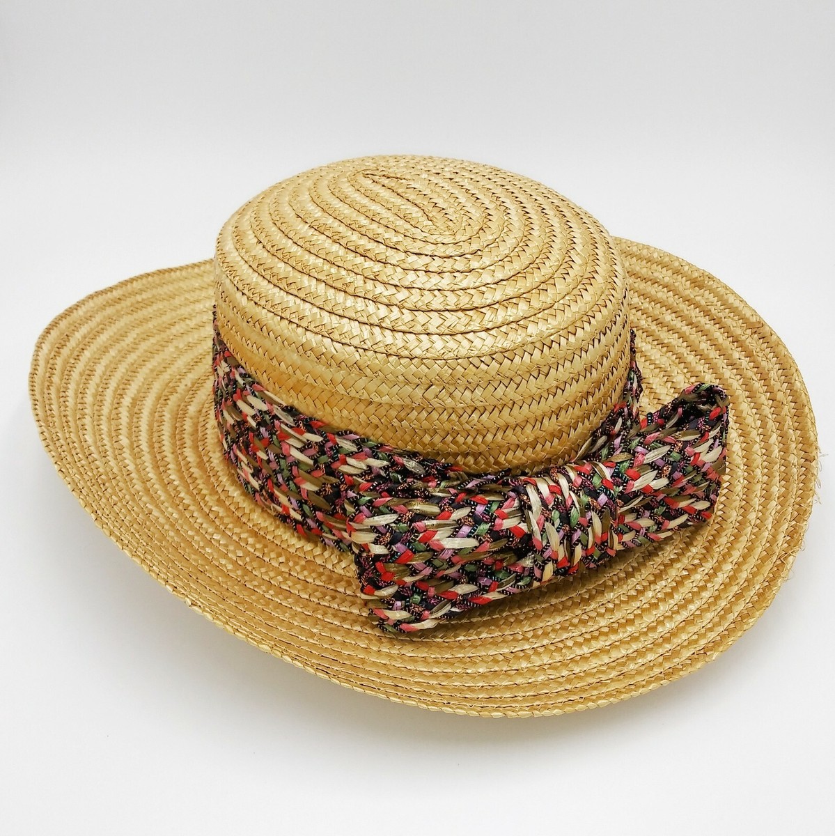 Miriam Lefcourt Western style Hat Vintage Miriam Lefcourt Multicolor Straw Sun Hat | eBay main image 2