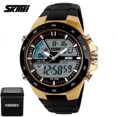 S-SHOCK Analog & Digital Day Date Wasserdicht Herren Herren Armbanduhr OVP