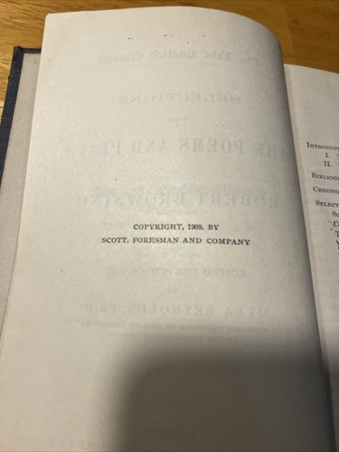 1909 Lake English Classics— Robert Browning, Selected Poems and Plays - Imagen 9 de 19