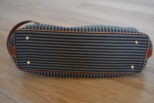 Boots n’ Bags Large Tan Striped With Brown Trim, shoulder bag, travel business - Picture 6 of 11