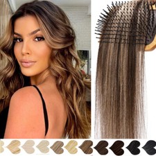 Clip In Human Hair Extensions 100 Real Indian Remy Hair Full Head Highlight/14"