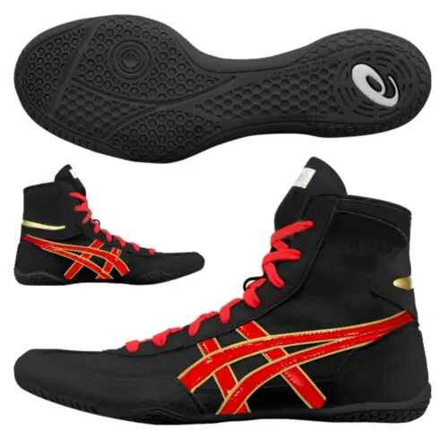 ASICS Wrestling Shoes Black x Red x Gold 1083A001 EXEO TWR900 eBay